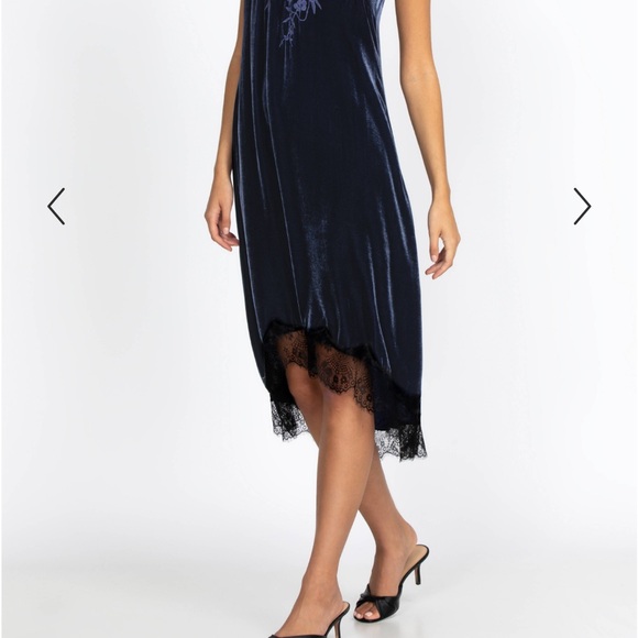 Johnny Was Gaze Slip Dress Sapphire Velvet - Picture 5 of 10